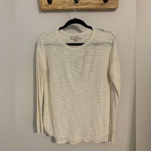 Loft Neutral Cream Off White Sweater with Drop Shoulder